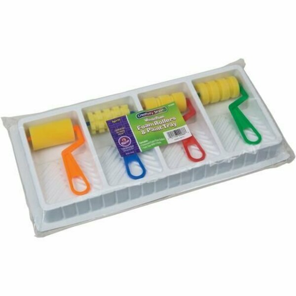 Pacon Paint Rollers, w/Tray, Foam, Patterns, Assorted PAC9086